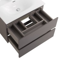 Тумба с раковиной BelBagno Kraft 60 подвесная, матовая темно-серая, раковина bb-8099-60