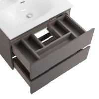 Тумба с раковиной BelBagno Kraft 60 подвесная, матовая темно-серая, раковина bb-8099-60