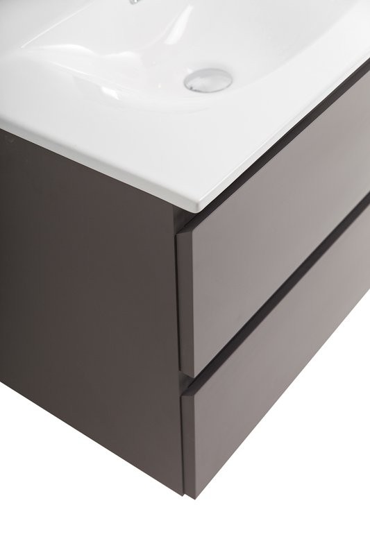 Тумба с раковиной BelBagno Kraft 60 подвесная, матовая темно-серая, раковина bb-8099-60