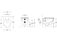 Унитаз подвесной KERAMA MARAZZI Modula MO.wc.02 безободковый, с микролифтом, глянцевый белый