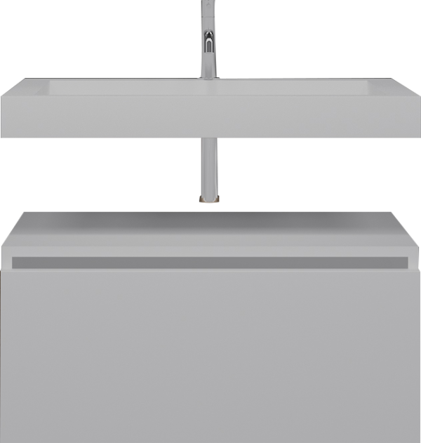 Тумба с раковиной Armadi Art Flat 80 подвесная, белый глянец