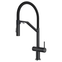 Смеситель для кухни Paulmark Zender Ze213155-BLM с гибким изливом, черный