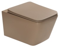 Унитаз подвесной SantiLine SL-5007KH с микролифтом, коричневый матовый