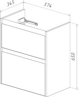 Тумба под раковину Lemark Combi 60 дуб кантри, белая глянцевая