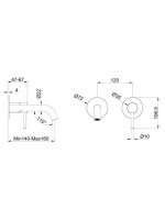 Смеситель для раковины WHITECROSS 2-Y1226GM С ВНУТРЕННЕЙ ЧАСТЬЮ, оружейная сталь