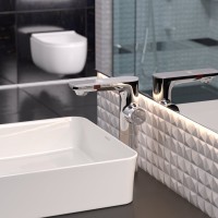 Термостатический смеситель Berges Morans 076003 цифровая индикация температуры воды, хром