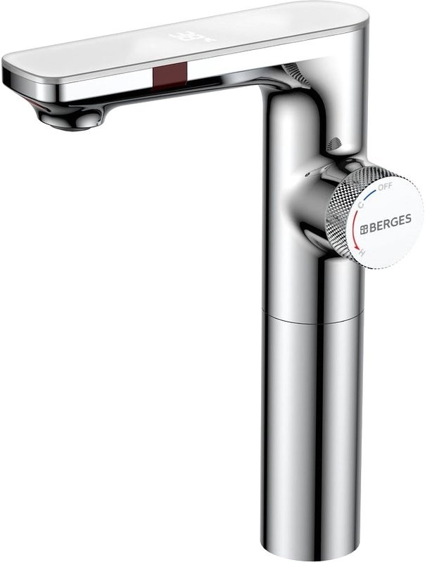 Термостатический смеситель Berges Morans 076003 цифровая индикация температуры воды, хром