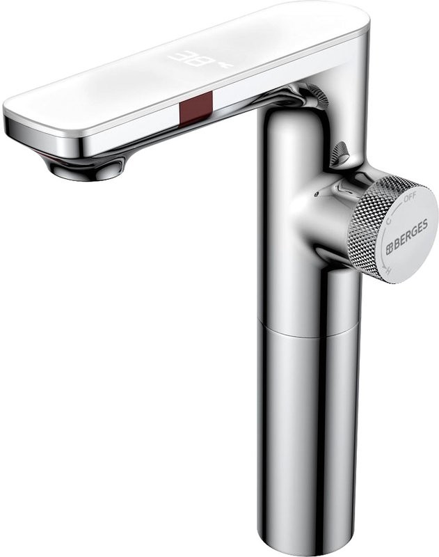 Термостатический смеситель Berges Morans 076003 цифровая индикация температуры воды, хром
