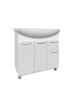 Мебель для ванной комнаты Runo Эрика 85 напольная, глянцевая белая