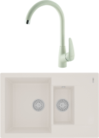 Комплект Мойка Lemark Ramza 760 9910040 жасмин + Смеситель Linara LM0405PJS жасмин