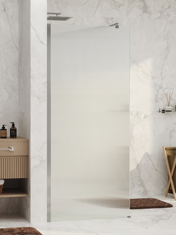 Душевая перегородка Wasserkraft Rur 30W 100 см, профиль хром, стекло рифленое