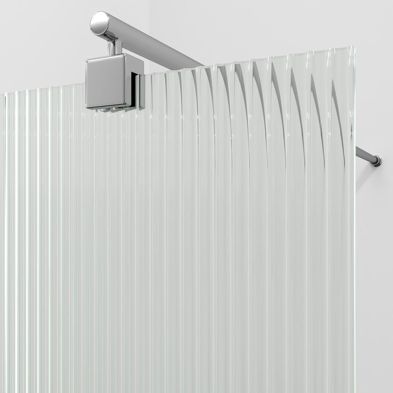 Душевая перегородка Wasserkraft Rur 30W 100 см, профиль хром, стекло рифленое