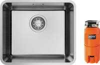 Комплект Мойка Omoikiri Omi 43-U/I Ultra Mini-IN нержавеющая сталь + Измельчитель Nagare slim 500