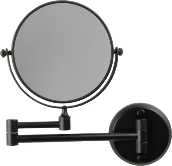Косметическое зеркало Fixsen Hotel FX-31021B без подсветки, двухстороннее, телескопическое, поворотное, черное