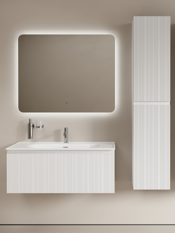 Тумба с раковиной Sancos Code 100 подвесная, белая