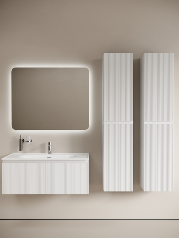 Тумба с раковиной Sancos Code 100 подвесная, белая