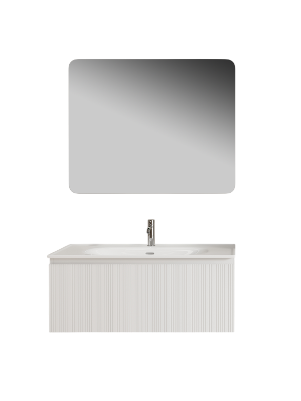 Тумба с раковиной Sancos Code 100 подвесная, белая