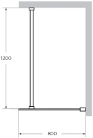Душевая перегородка Cezares Liberta -L-1-80-120-GR-Cr профиль хром, стекло серое