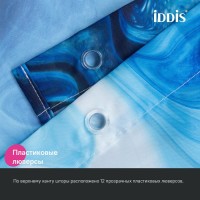 Штора для ванной IDDIS Base BX04P18i11 180х200, синяя