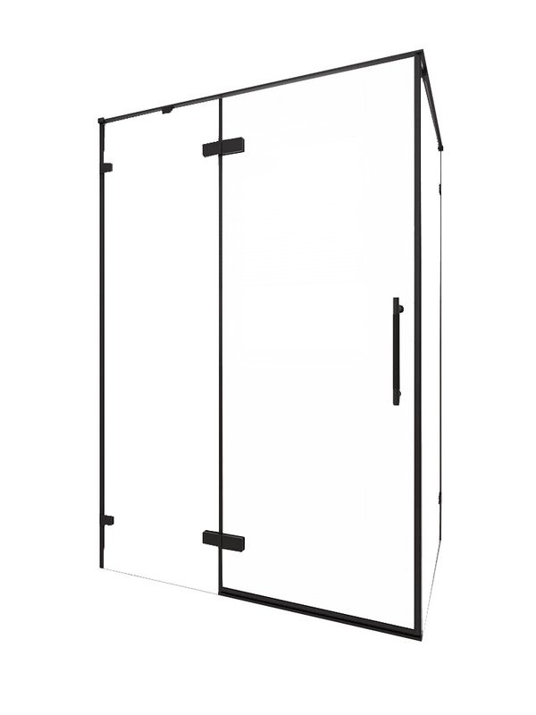 Душевой уголок Veconi Premium Alassio SP B 120х100, профиль матовый черный, стекло прозрачное