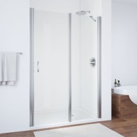Душевая дверь в нишу Vegas Glass EP-F-1 130 08 01 R профиль глянцевый хром, стекло прозрачное