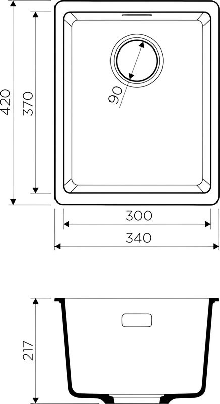 Комплект Мойка Omoikiri Kata 34-U-BE ваниль + Измельчитель Nagare slim 900