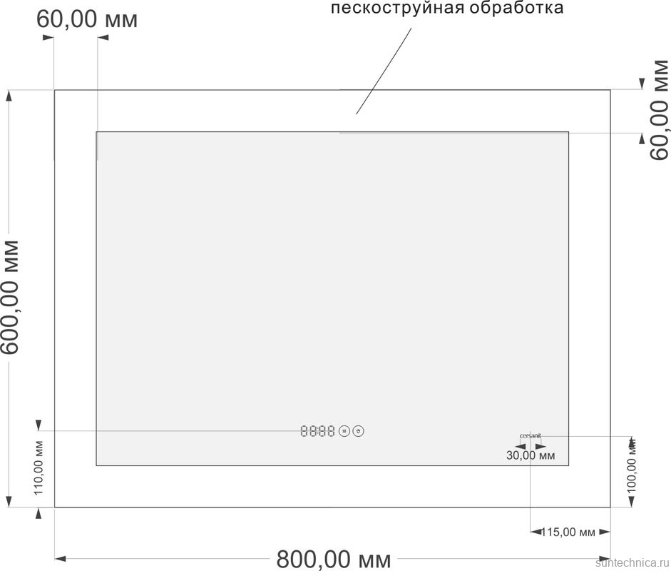 Зеркало Cersanit LED 060 pro 80, с подсветкой