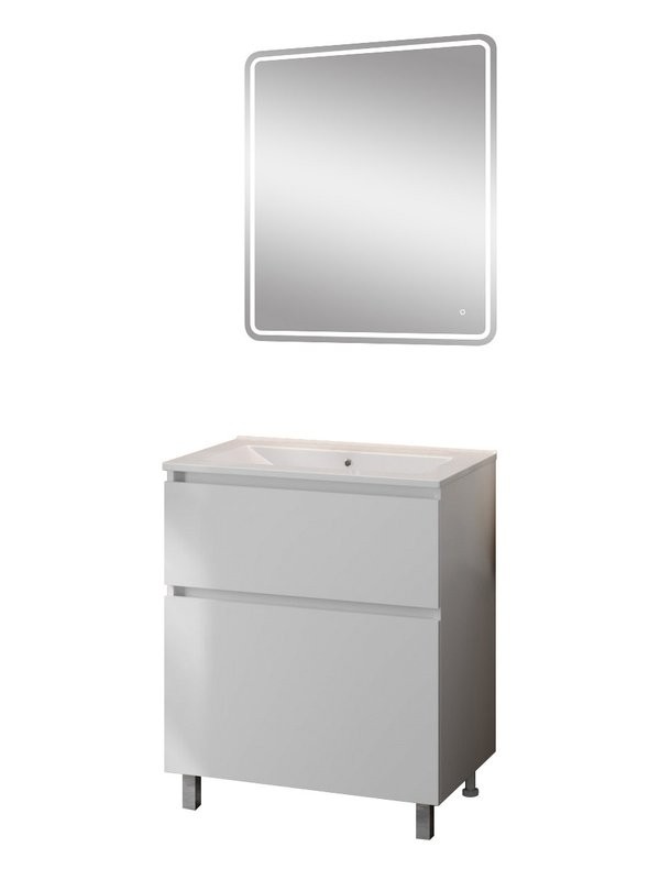 Мебель для ванной комнаты Teymi Laina 70 напольная, матовая белая