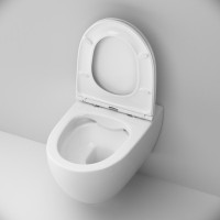 Комплект Унитаз подвесной AM.PM Awe + Крышка C117853WH с микролифтом, петли хром + Звукоизоляция Geberit + Инсталляция Duofix Delta 458.149.21.1 с кнопкой смыва, хром