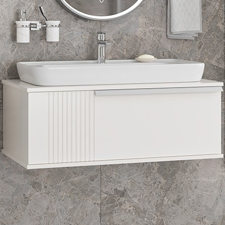 Тумба с раковиной Brevita Savoy 90 подвесная, белая