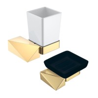 Набор Стакан Boheme New Venturo 10314-G + Мыльница 10313-G-B