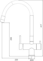 Смеситель для кухни Gappo G4398-36 с гибким изливом, черный