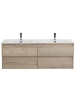 Мебель для ванной комнаты BelBagno Kraft 120 для двоих, 4 ящика, rovere galifax bianco