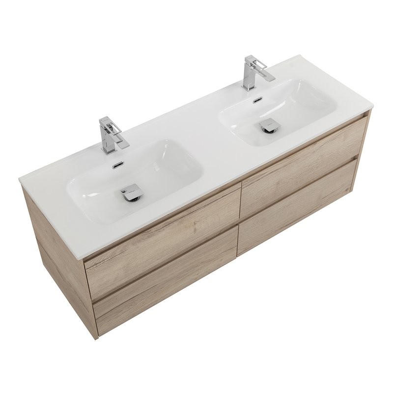 Мебель для ванной комнаты BelBagno Kraft 120 для двоих, 4 ящика, rovere galifax bianco