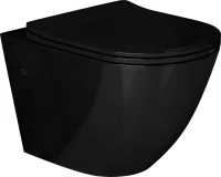 Комплект Унитаз подвесной Grossman GR-4411 black S безободковый + Инсталляция Geberit Duofix Delta 458.149.21.1 с кнопкой смыва, хром + Звукоизоляция