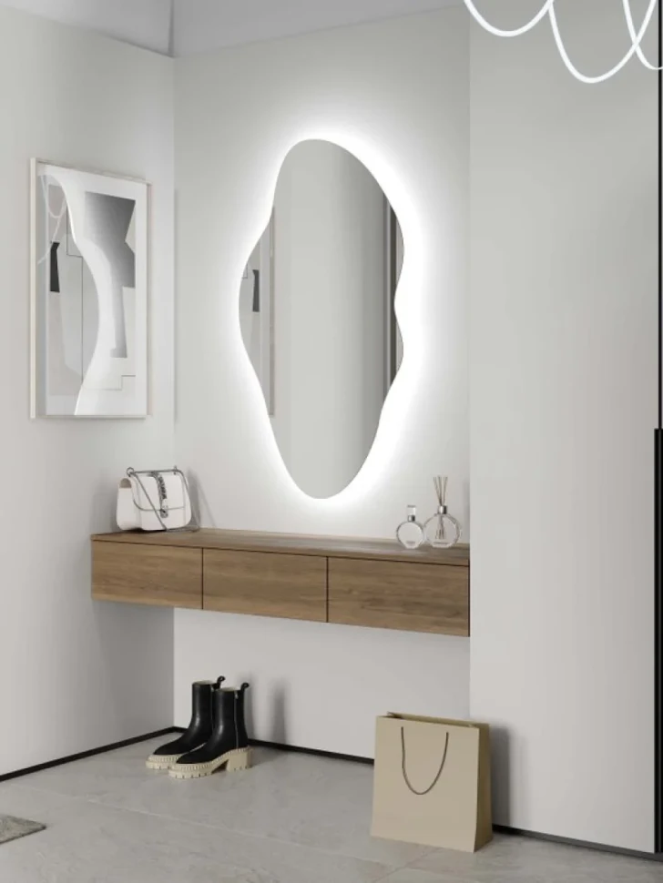Зеркало CONTINENT Led Phantom 60х110 см, с холодной подсветкой, с датчиком движения