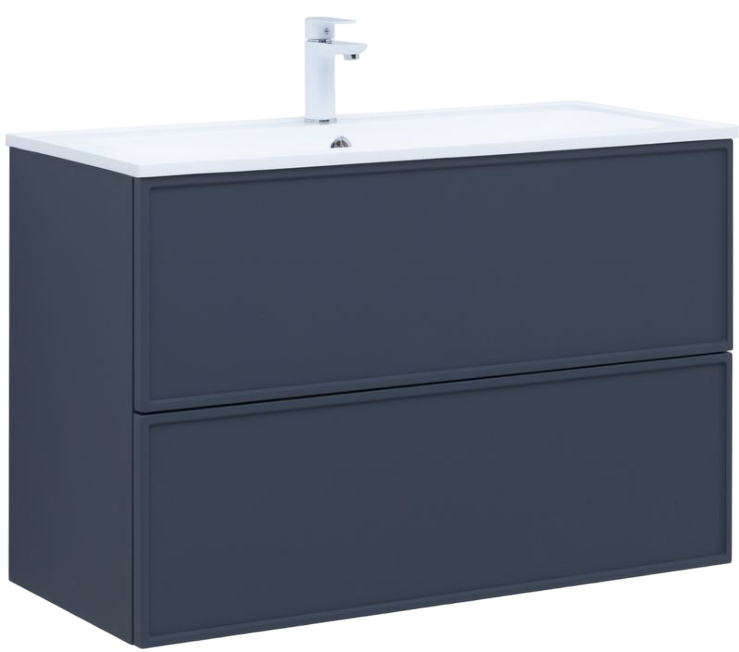 Тумба с раковиной Aquanet Арт 100 подвесная, маренго