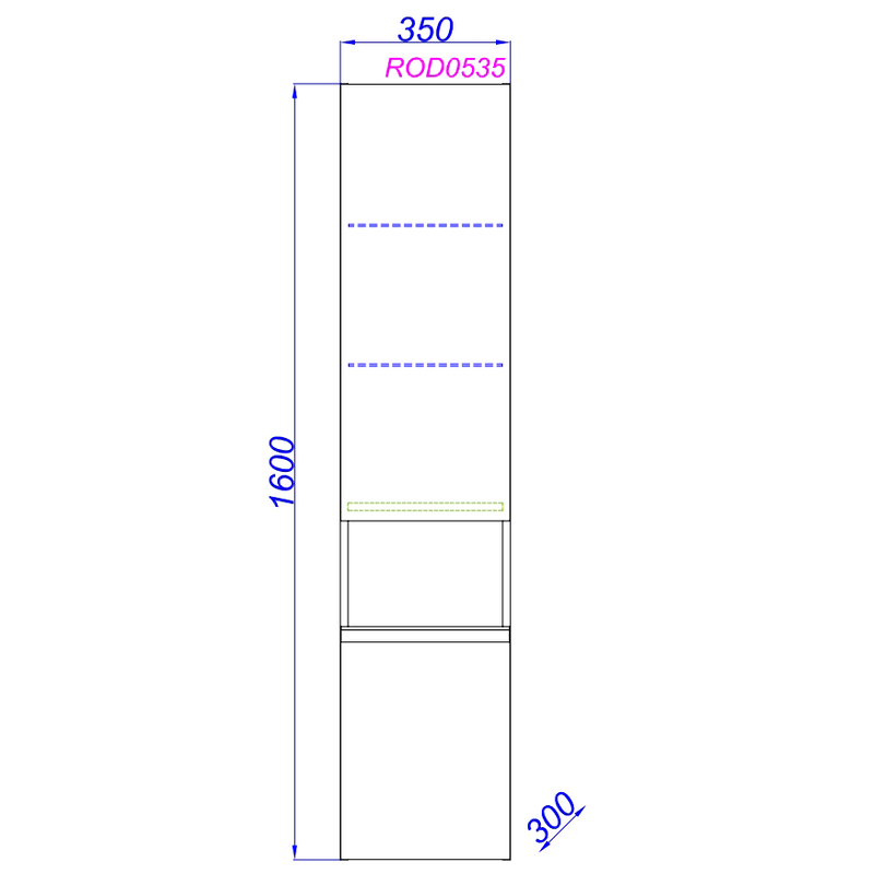 Шкаф-пенал для ванной Aqwella Rodos 35 белый