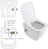 Комплект  Унитаз подвесной BelBagno Due BB3103CHR-BS/SC с микролифтом, со смесителем и функцией биде + Система инсталляции для унитазов Grohe Rapid SL