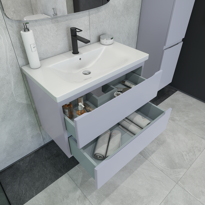 Тумба под раковину без столешницы Caprigo Forte 80 подвесная, стилл