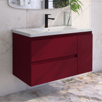 Тумба с раковиной Caprigo Forte 100 R подвесная, бордовая
