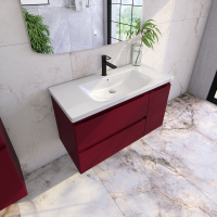 Тумба с раковиной Caprigo Forte 100 R подвесная, бордовая