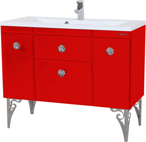 Тумба с раковиной Bellezza Луссо 100 красная