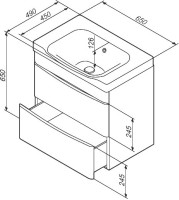 Тумба под раковину без столешницы AM.PM Like 65 подвесная, белый глянец