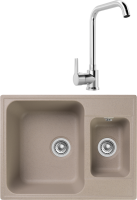 Комплект Мойка GranFest Quarz Z09 песок + Смеситель MEGA Ege MG-PL10 хром