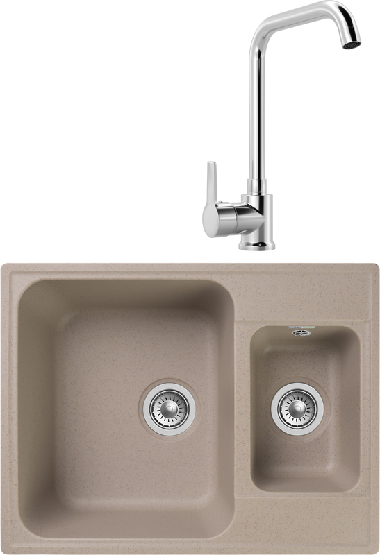 Комплект Мойка GranFest Quarz Z09 песок + Смеситель MEGA Ege MG-PL10 хром