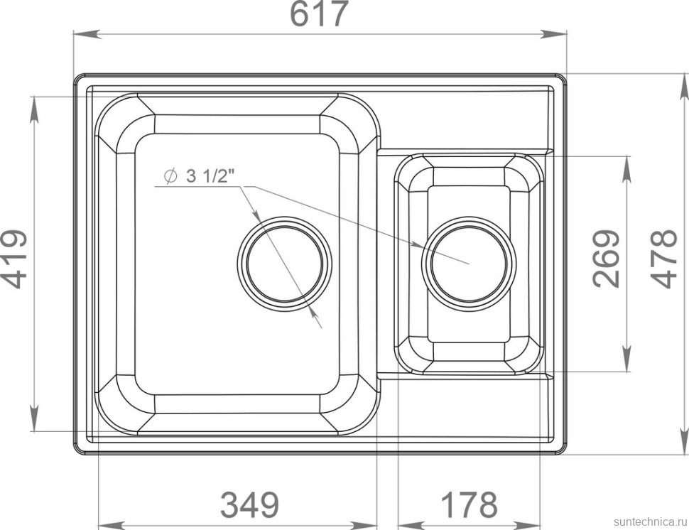 Комплект Мойка GranFest Quarz Z09 песок + Смеситель MEGA Ege MG-PL10 хром