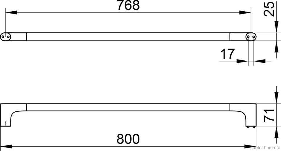 Держатель для полотенец Keuco Edition 400 11501350800 шлифованный черный титан