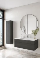 Тумба под раковину без столешницы Armadi Art Quatro 1 100 oak anthracite, профиль anthracite