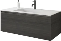 Тумба под раковину без столешницы Armadi Art Quatro 1 100 oak anthracite, профиль anthracite